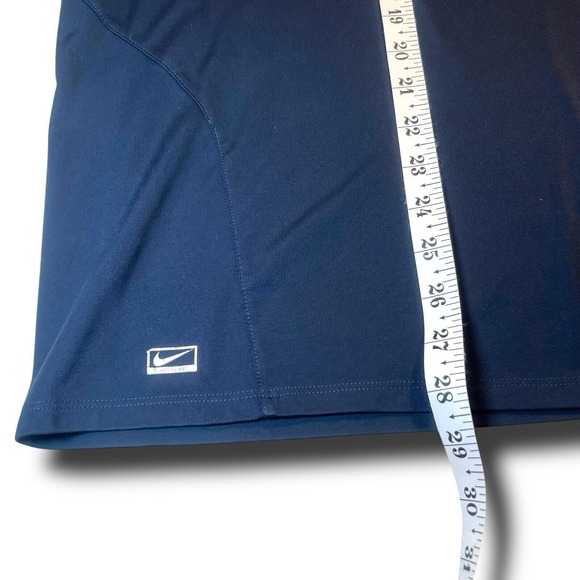 Nike XL Golf Performance Dri Fit Polo Sports Navy Solid Swoosh Mesh Golf Shirt - Picture 5 of 8